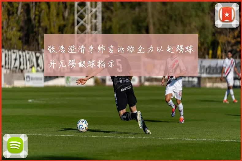 张浩澄清李帅言论称全力以赴踢球并无踢假球指示